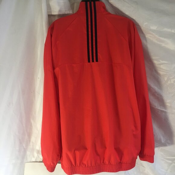 Adidas Jacket Mens Large Navy Orange Windbreaker Full Zip Logo Windbreaker - Picture 9 of 15